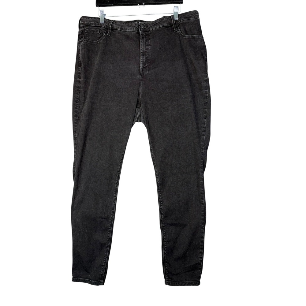 Old Navy Rockstar Super‎ Skinny High Rise Black Wash Denim Jeans Women's Size 20